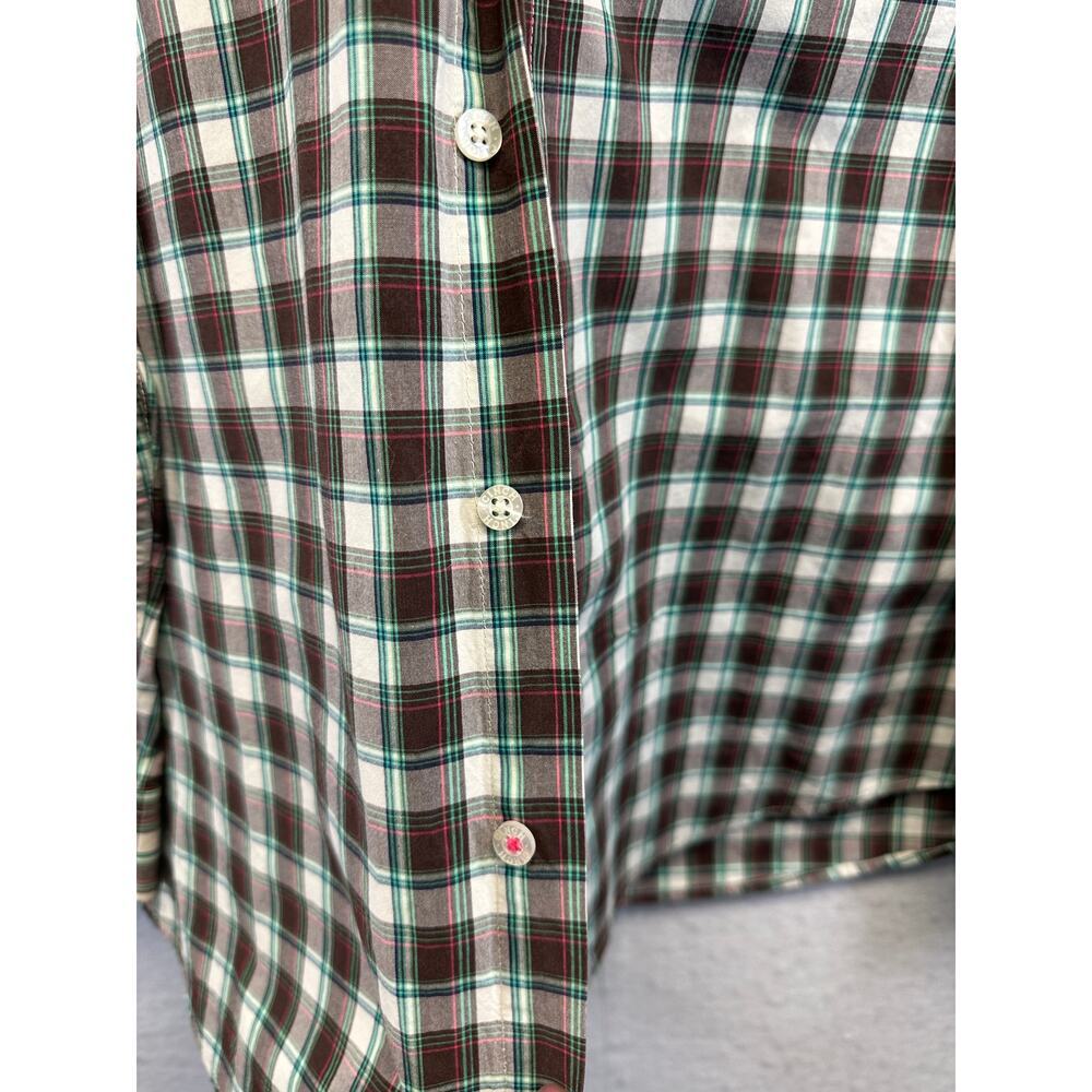 Cinch Men Long Sleeve Button Down USA Cotton Plaid Size L Western EUC Brown Gr. - Picture 4 of 9